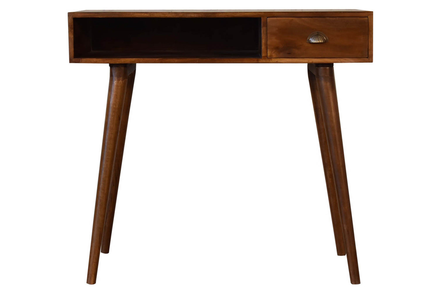 Artisan - Solid Wood Writing Desk with Open Slot in Chestnut