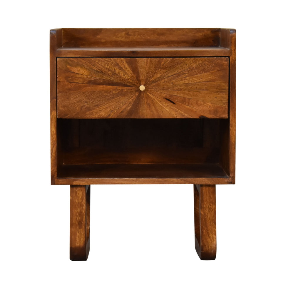 Artisan - U-Sunrise Open Nightstand in Chestnut