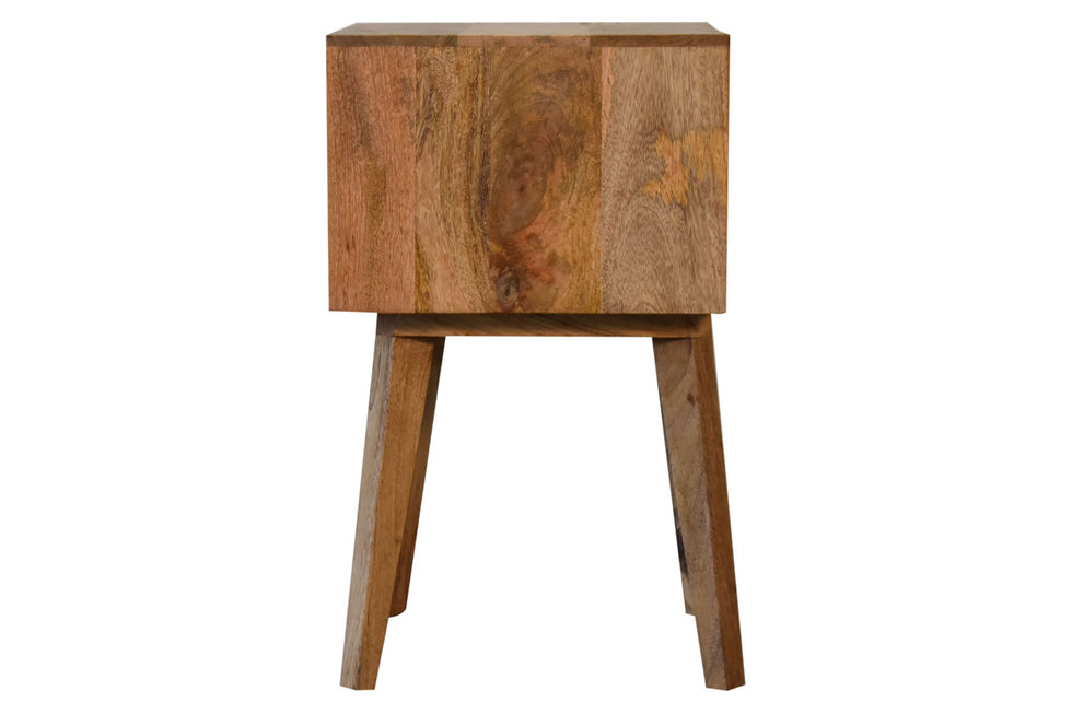 Artisan - Bone Inlay Bedside with 2 Drawers in Chestnut, Tapered