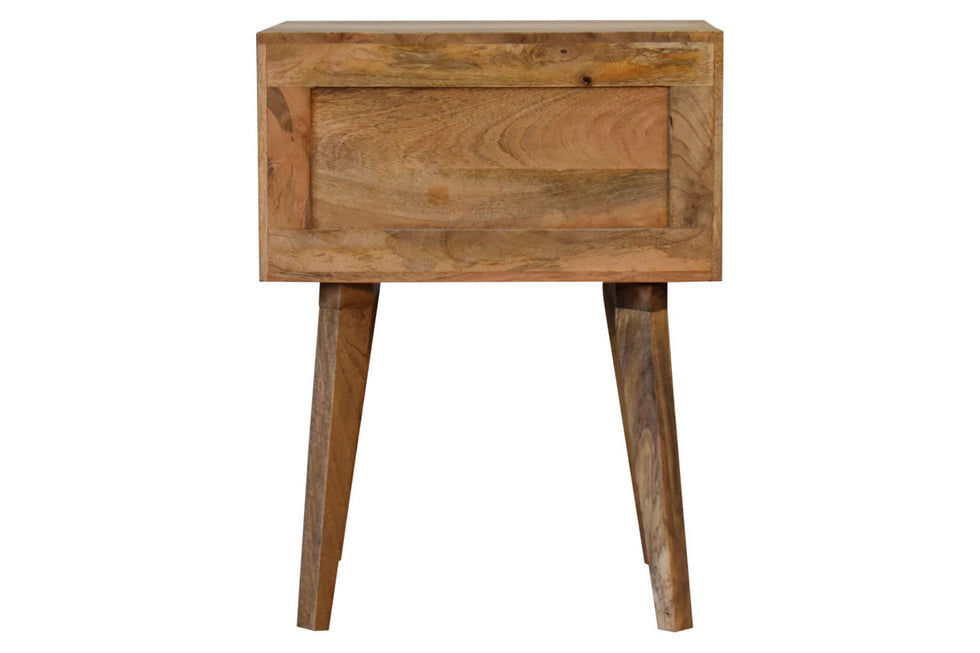 Artisan - Bone Inlay Bedside with 2 Drawers in Chestnut, Tapered