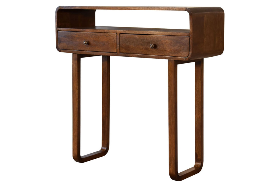 Artisan - U-Curved Console Table in Chestnut