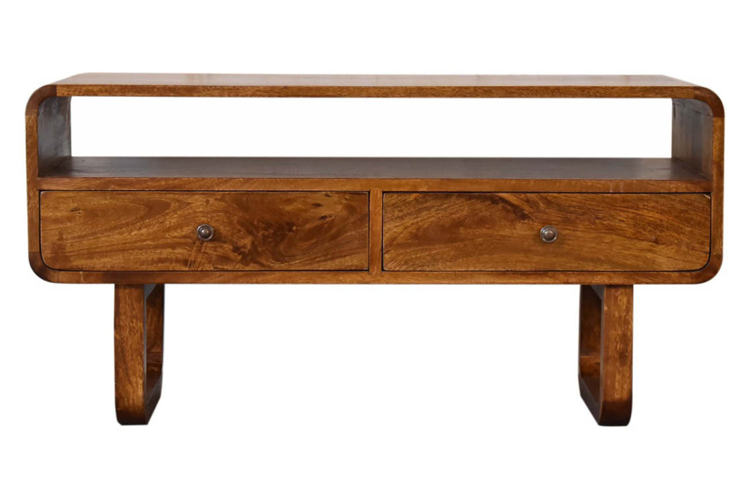 Artisan - U-Shape Curved Media Unit in Chestnut