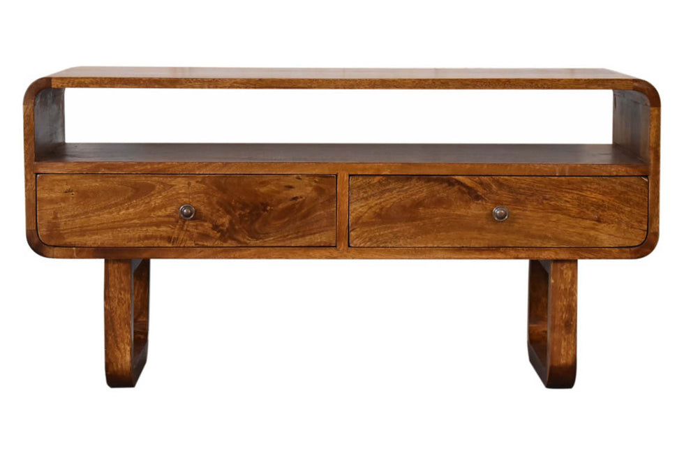 Artisan - U-Shape Curved Media Unit in Chestnut