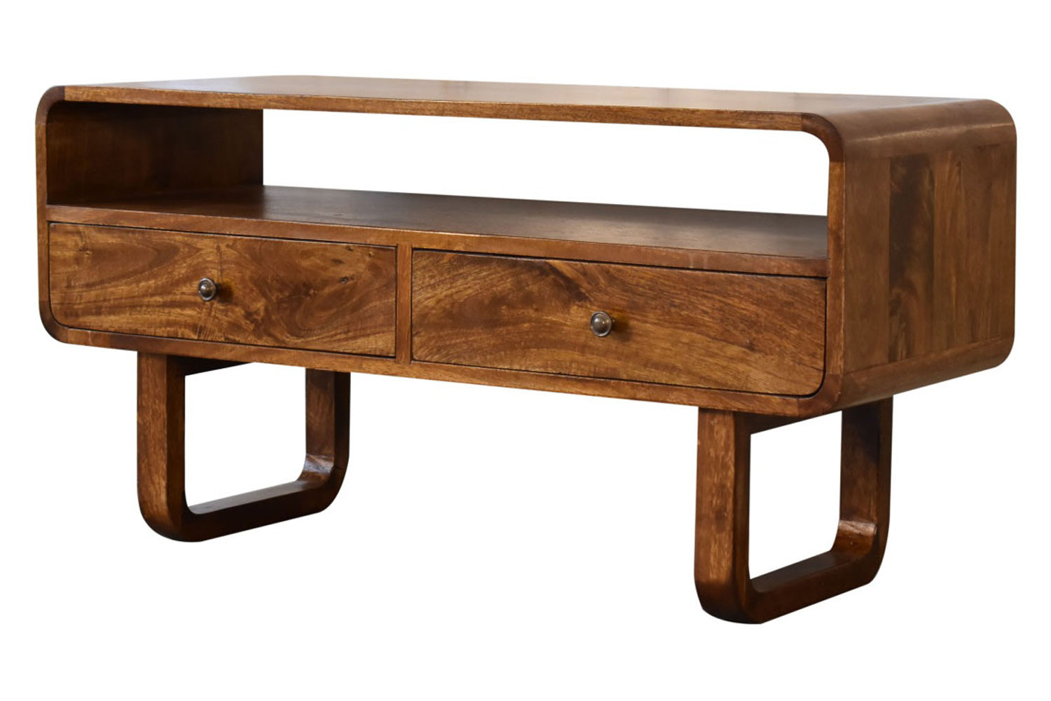 Artisan - U-Shape Curved Media Unit in Chestnut