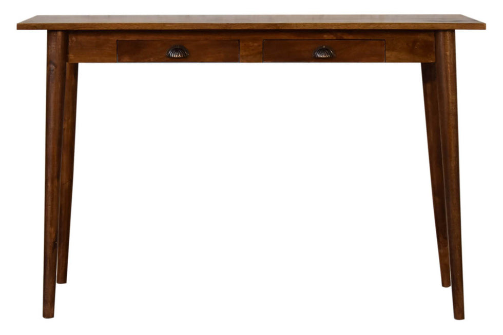 Artisan - Nordic Style Writing Desk with 2 Drawers in Chestnut