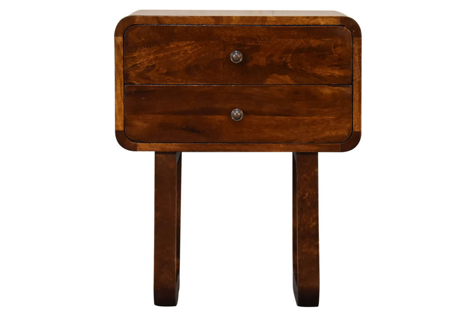 Artisan - U-Curved Bedside in Chestnut