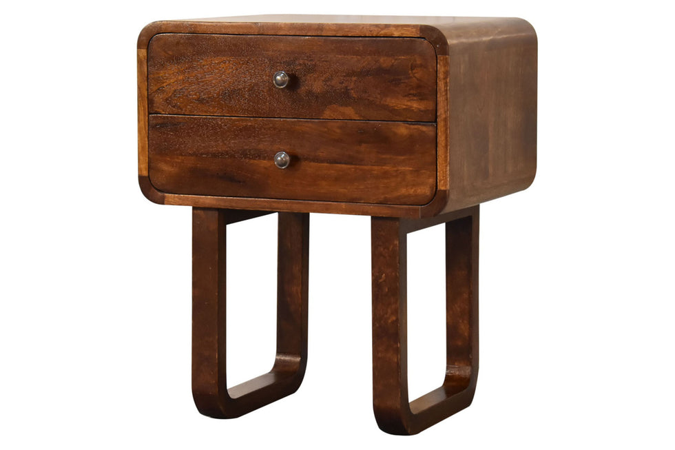 Artisan - U-Curved Bedside in Chestnut