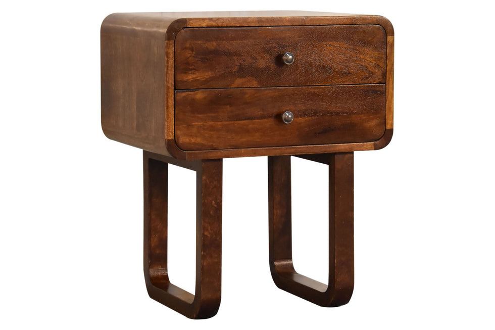 Artisan - U-Curved Bedside in Chestnut
