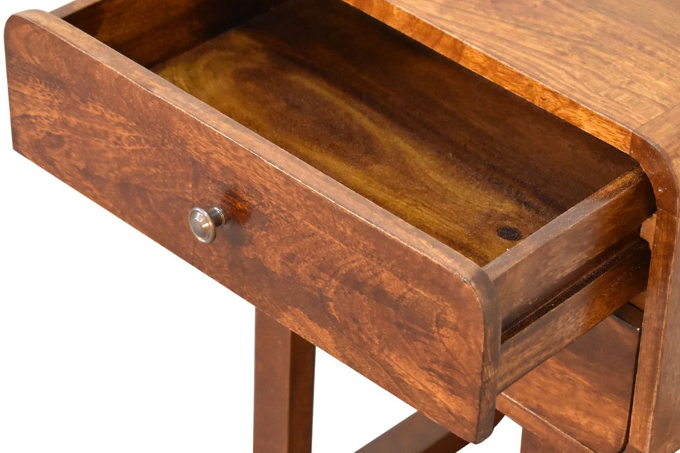 Artisan - U-Curved Bedside in Chestnut