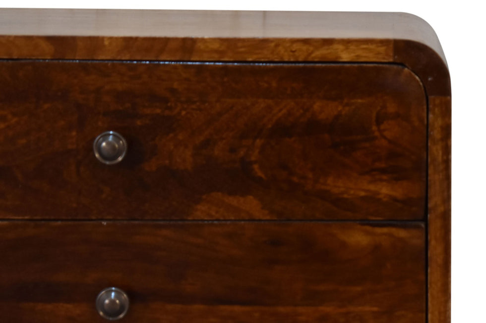 Artisan - U-Curved Bedside in Chestnut