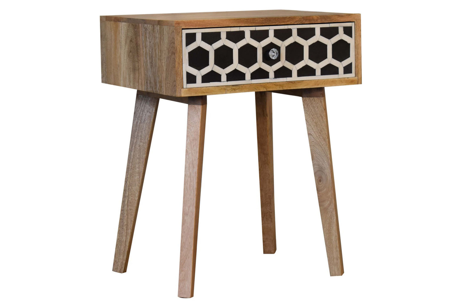 Artisan - Bone Inlay Bedside with 1 Drawers in Oak-ish