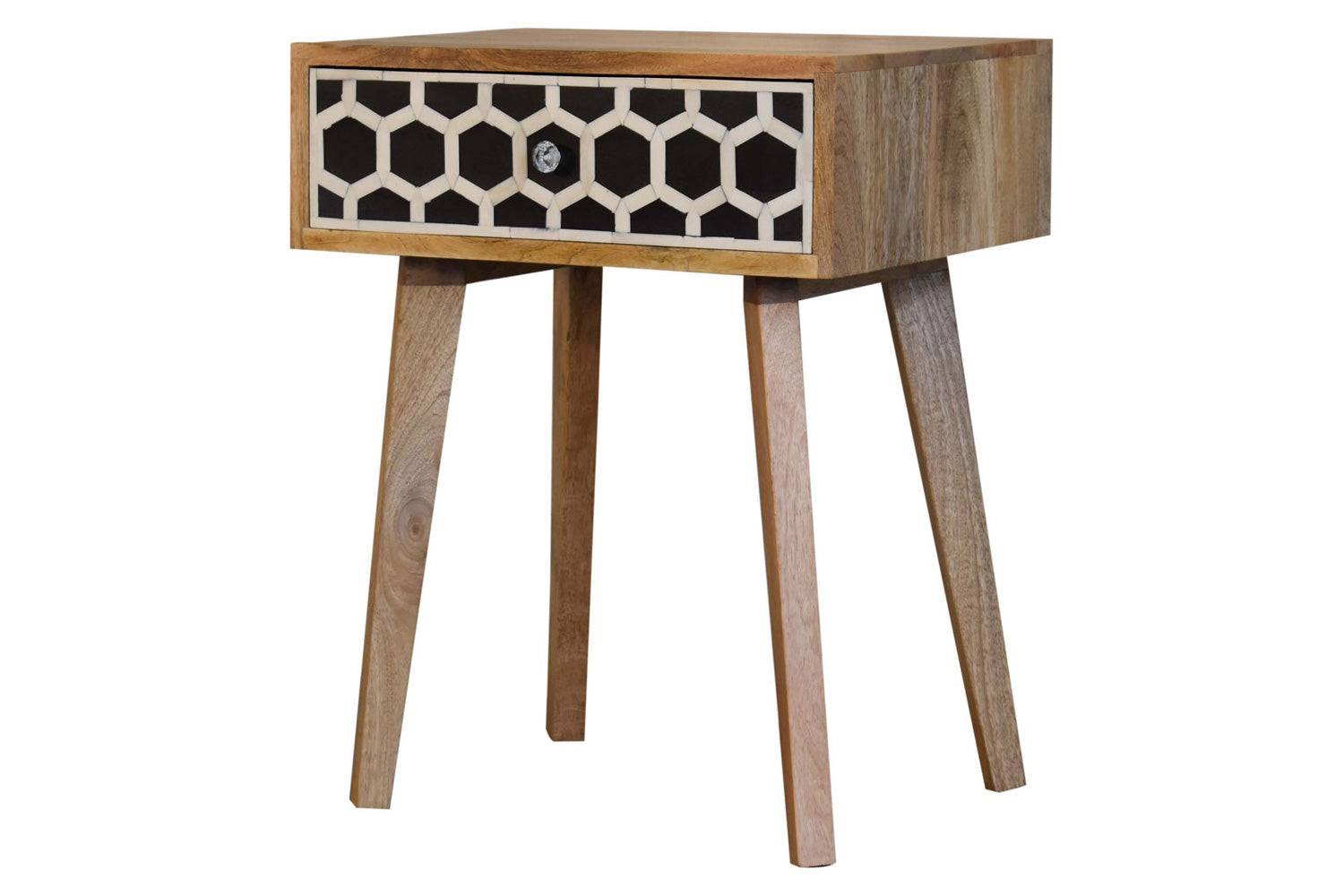 Artisan - Bone Inlay Bedside with 1 Drawers in Oak-ish