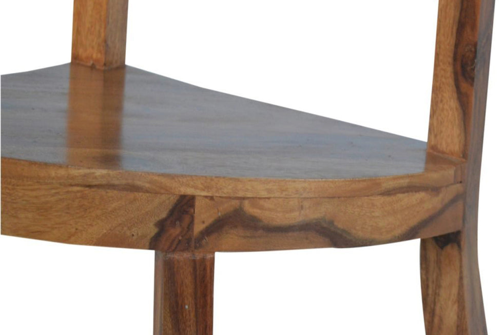 Artisan - Solid Sheesham Wood Corner Wash Stand with a Gallery Back