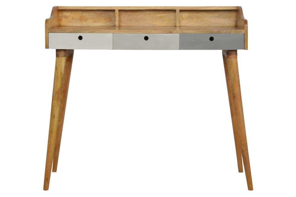 Artisan - Gray Painted Gallery Back Writing Desk
