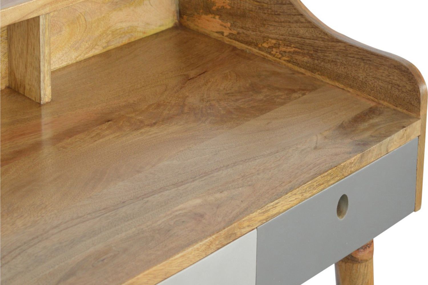 Artisan - Gray Painted Gallery Back Writing Desk