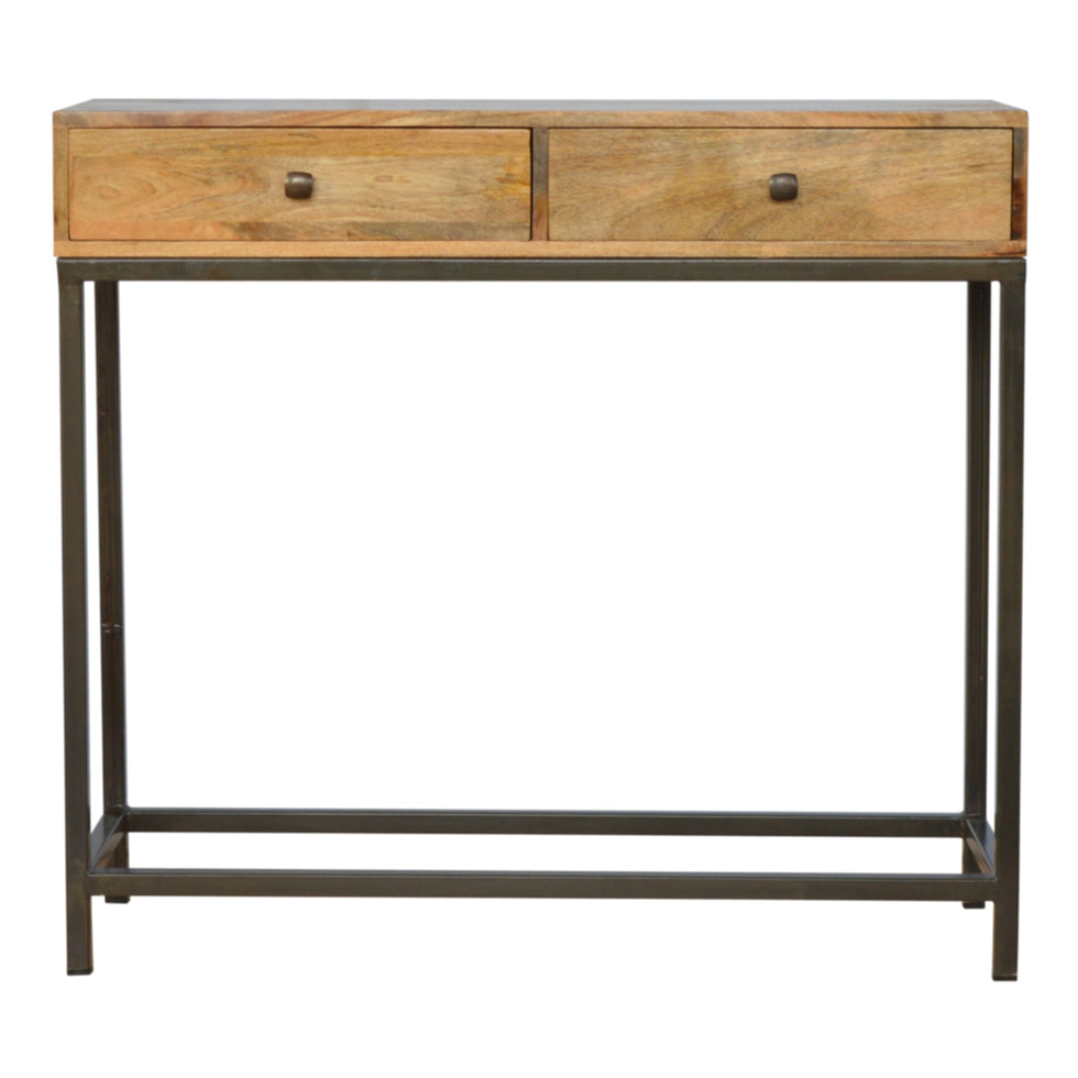 Artisan - Console Table with 2 Drawers in Iron