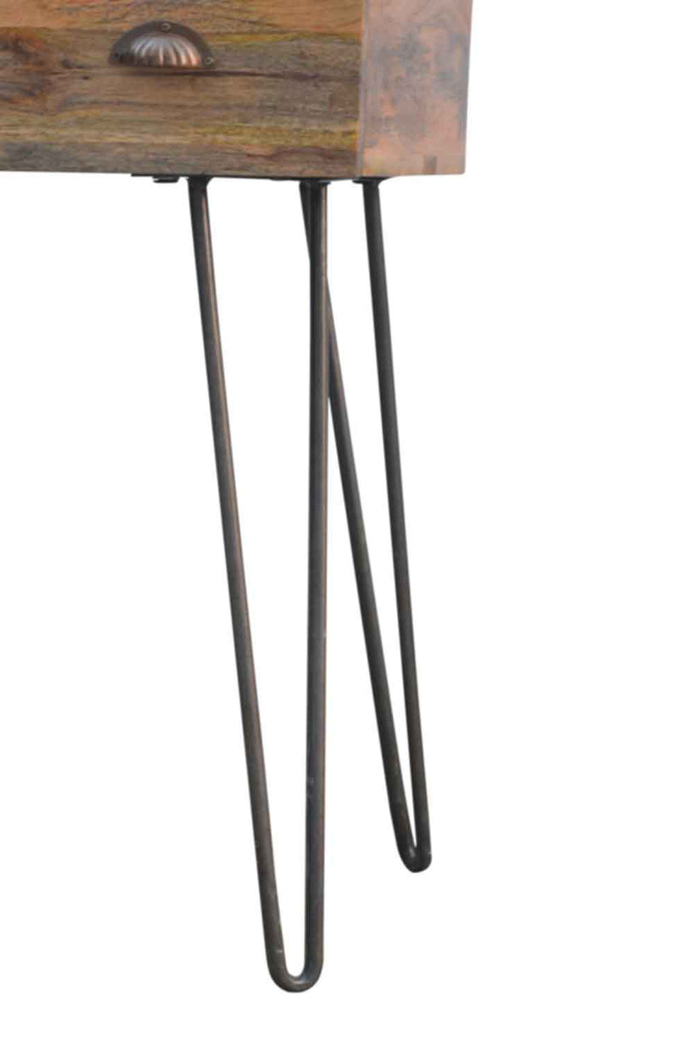 Artisan - Solid Wood 2 Drawers Console Table with Iron Base