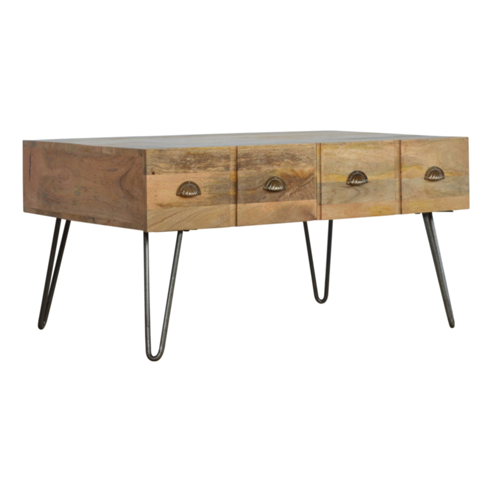 Artisan - Coffee Table with 2 Drawers in Iron