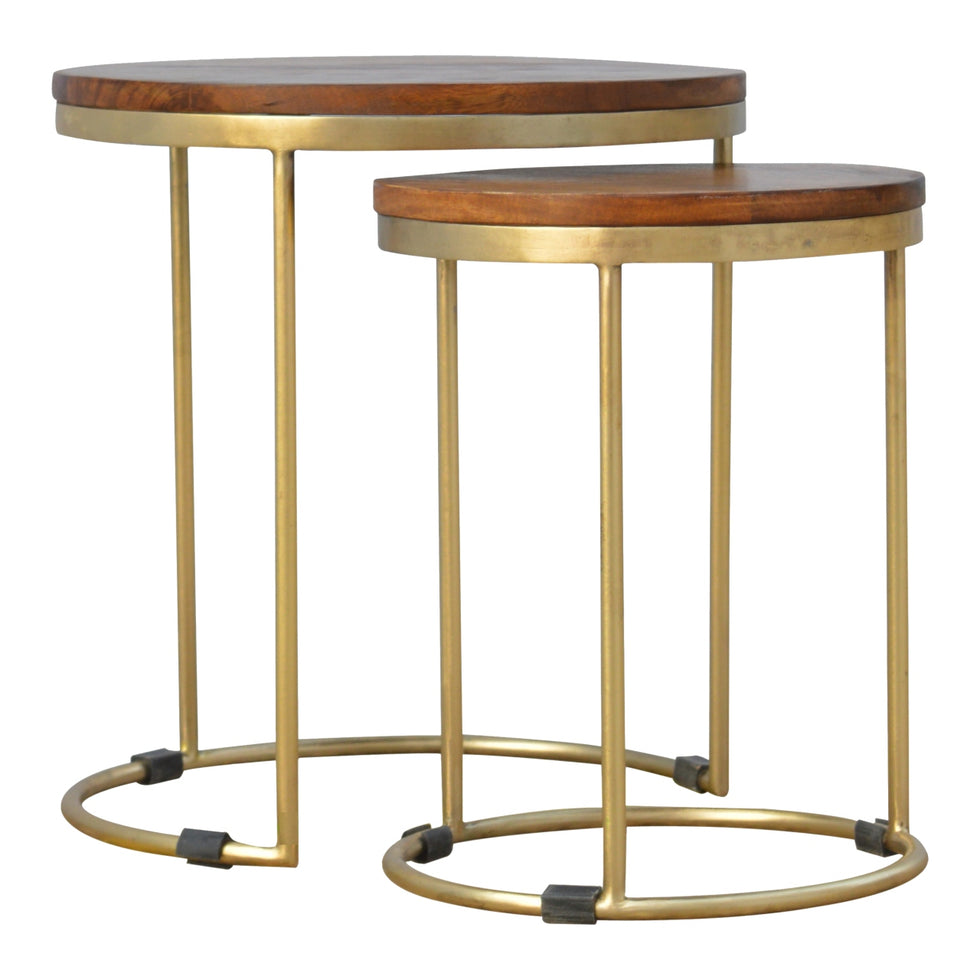 Artisan - Nesting Stool Set of 2 in Gold