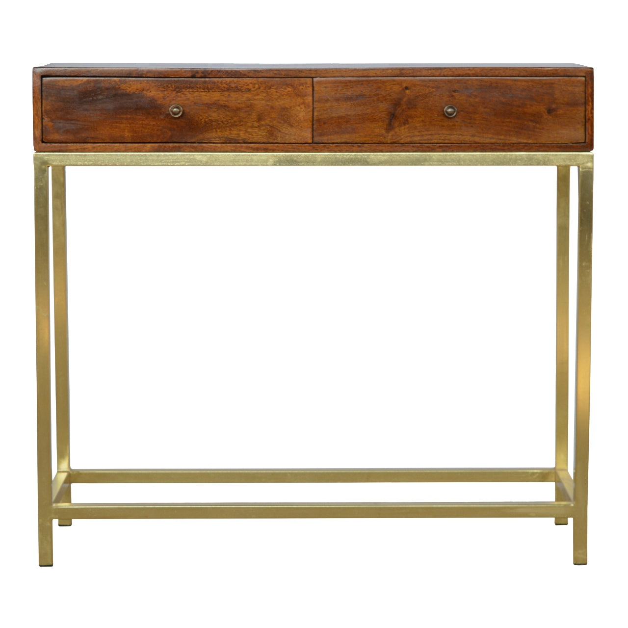 Artisan - Industrial 2 Drawer Console Table with Iron Base