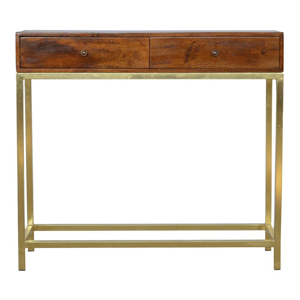 Artisan - Industrial 2 Drawer Console Table with Iron Base