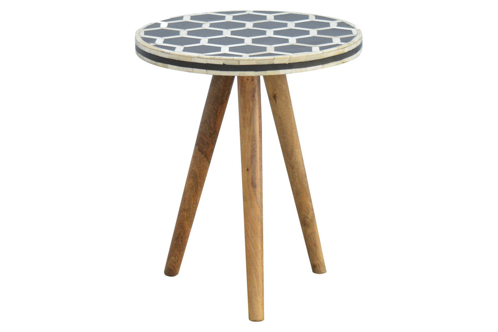 Artisan - Bone Inlay Stool in Tripod