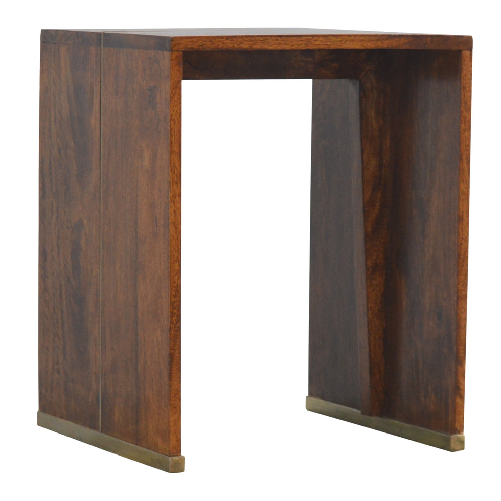 Artisan - End Table with Gold Inlay in Chestnut