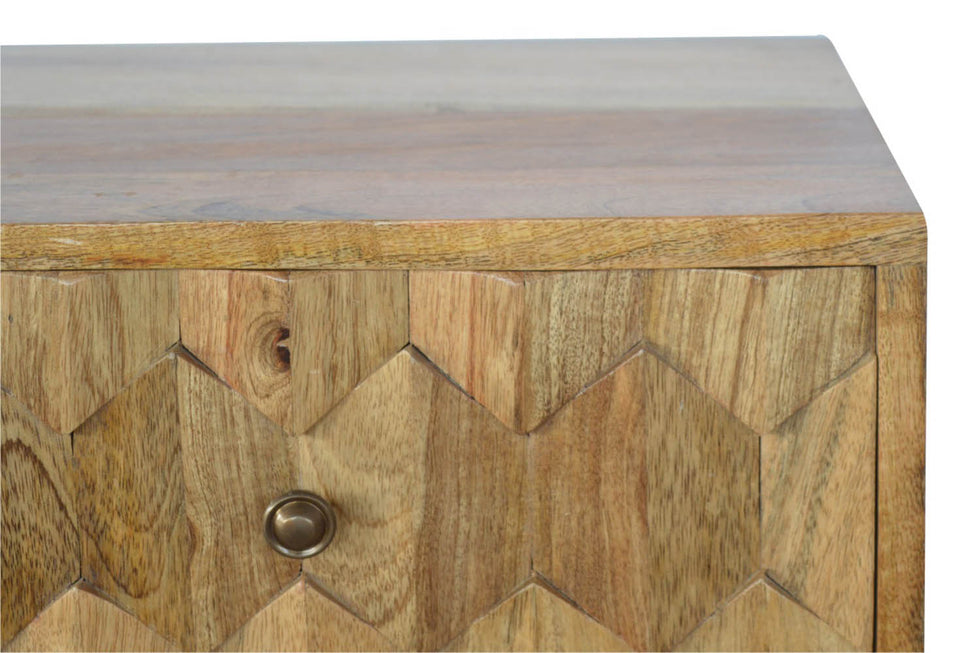 Artisan - Pineapple Carved 2 Drawer Bedside