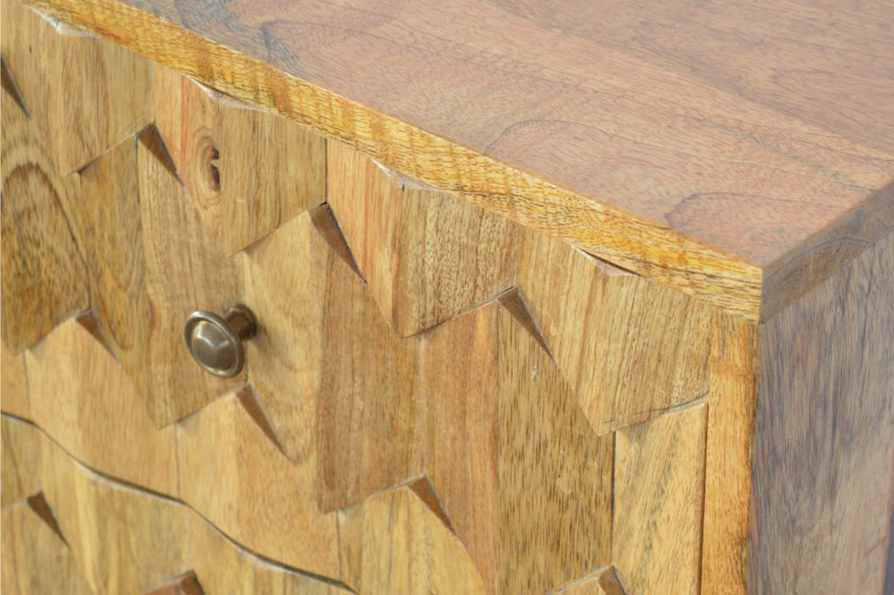Artisan - Pineapple Carved 2 Drawer Bedside