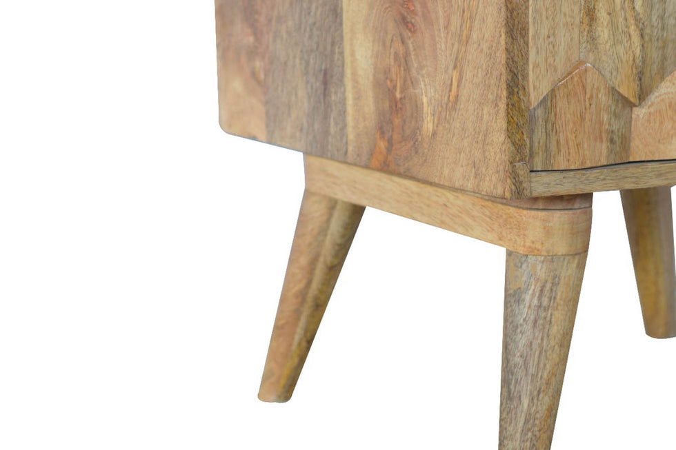 Artisan - Pineapple Carved 2 Drawer Bedside