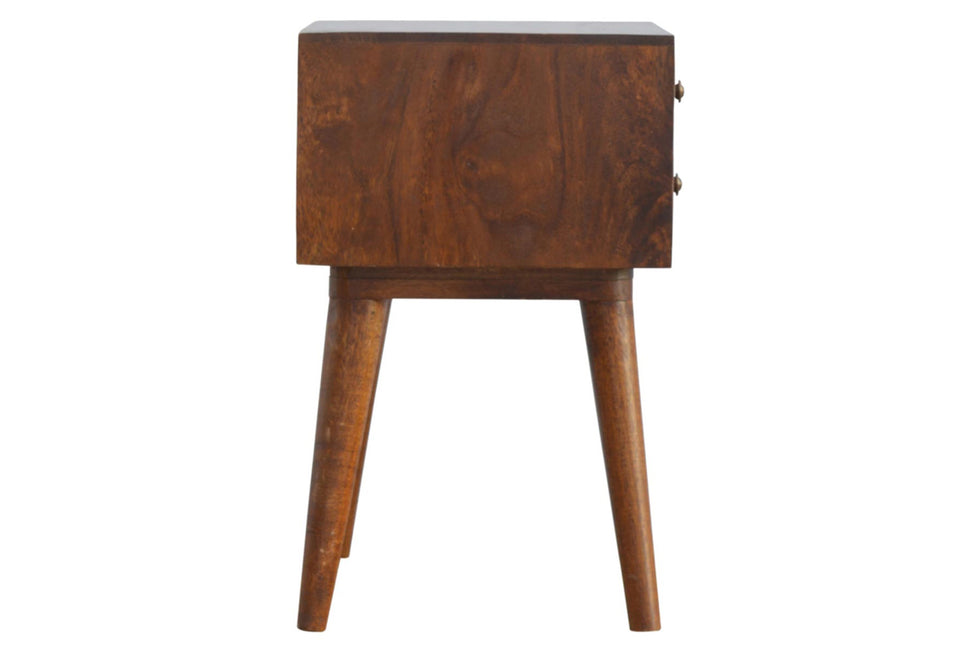 Artisan - Geometric Brass Inlay Bedside 2 Drawers