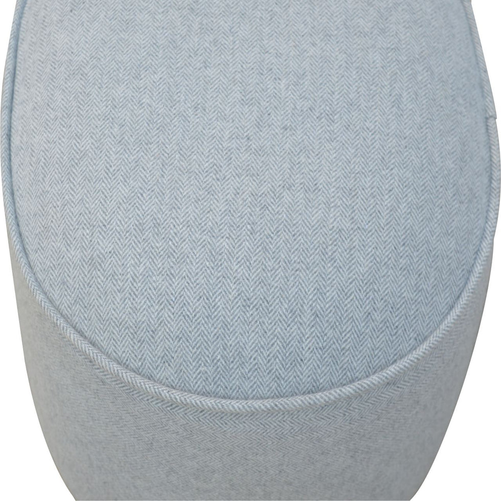 Artisan - Oval Footstool in Light Gray, Tweed