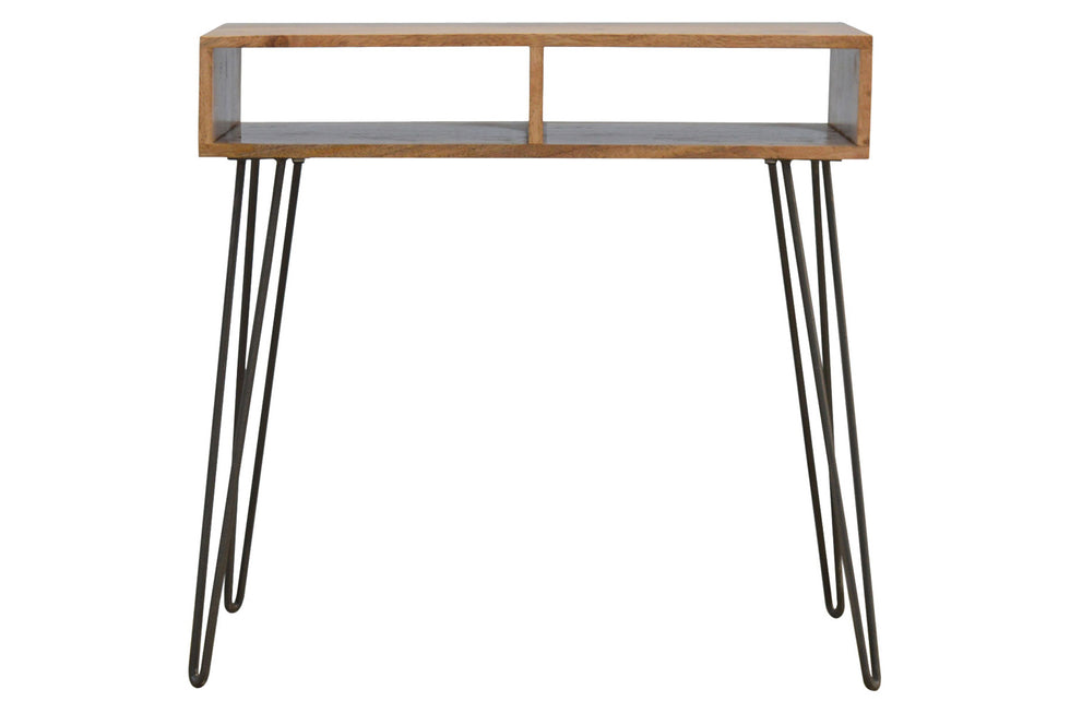 Artisan - Solid Wood & Iron Base Writing Desk with Stool