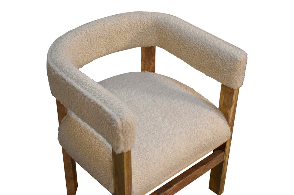 Artisan - Boucle Cream Solid Wood Chair