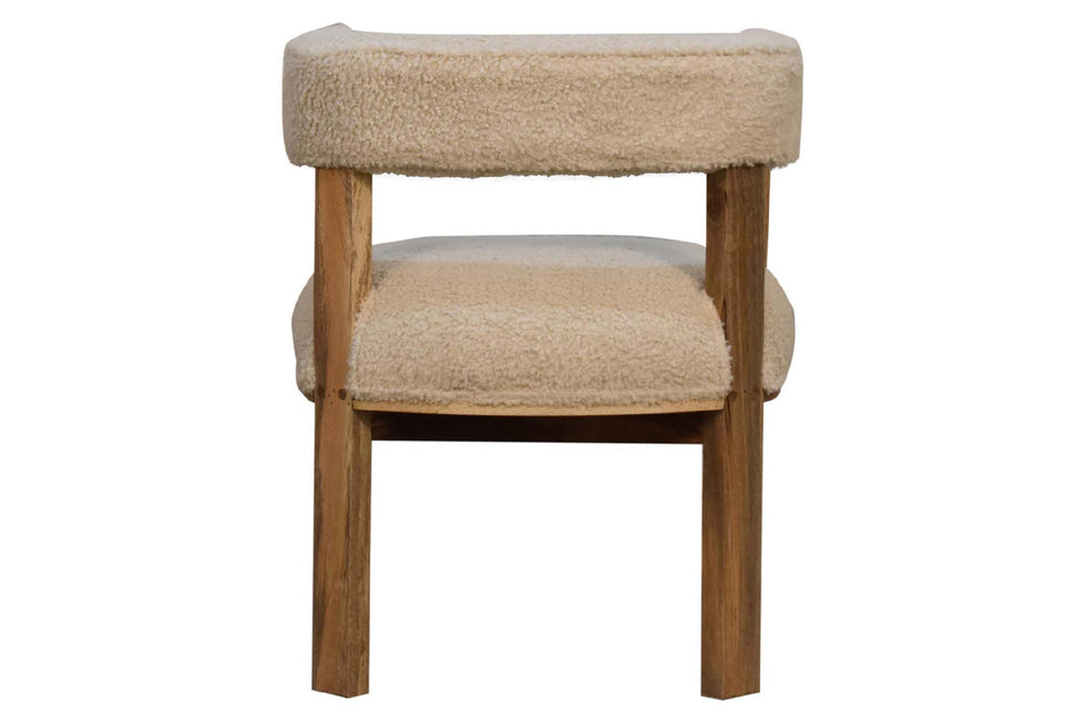 Artisan - Boucle Cream Solid Wood Chair