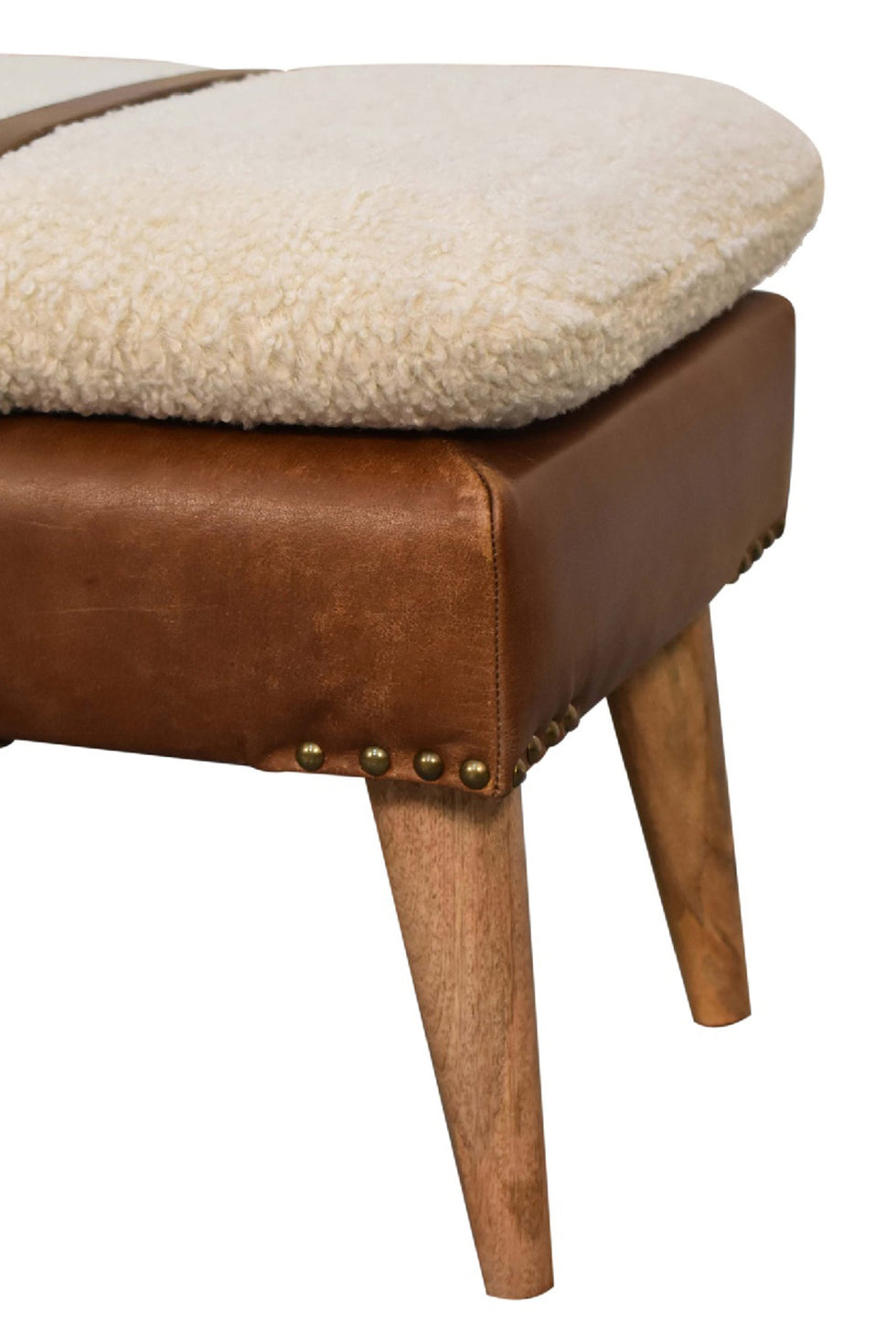 Artisan - Boucle Buffalo Hide Leather Bench