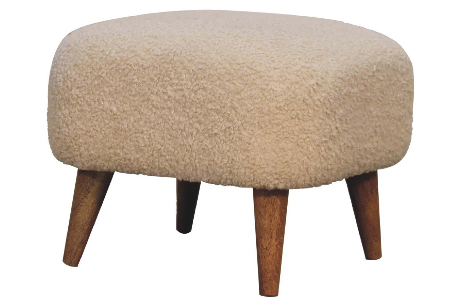Artisan - Square Footstool in Cream, Boucle