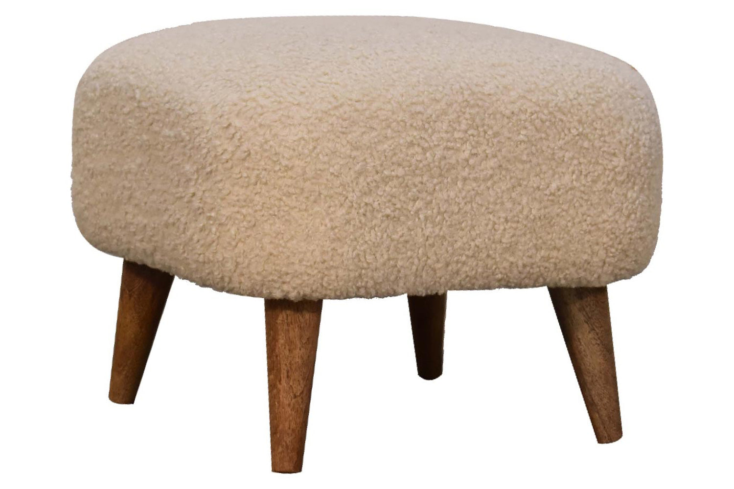 Artisan - Square Footstool in Cream, Boucle