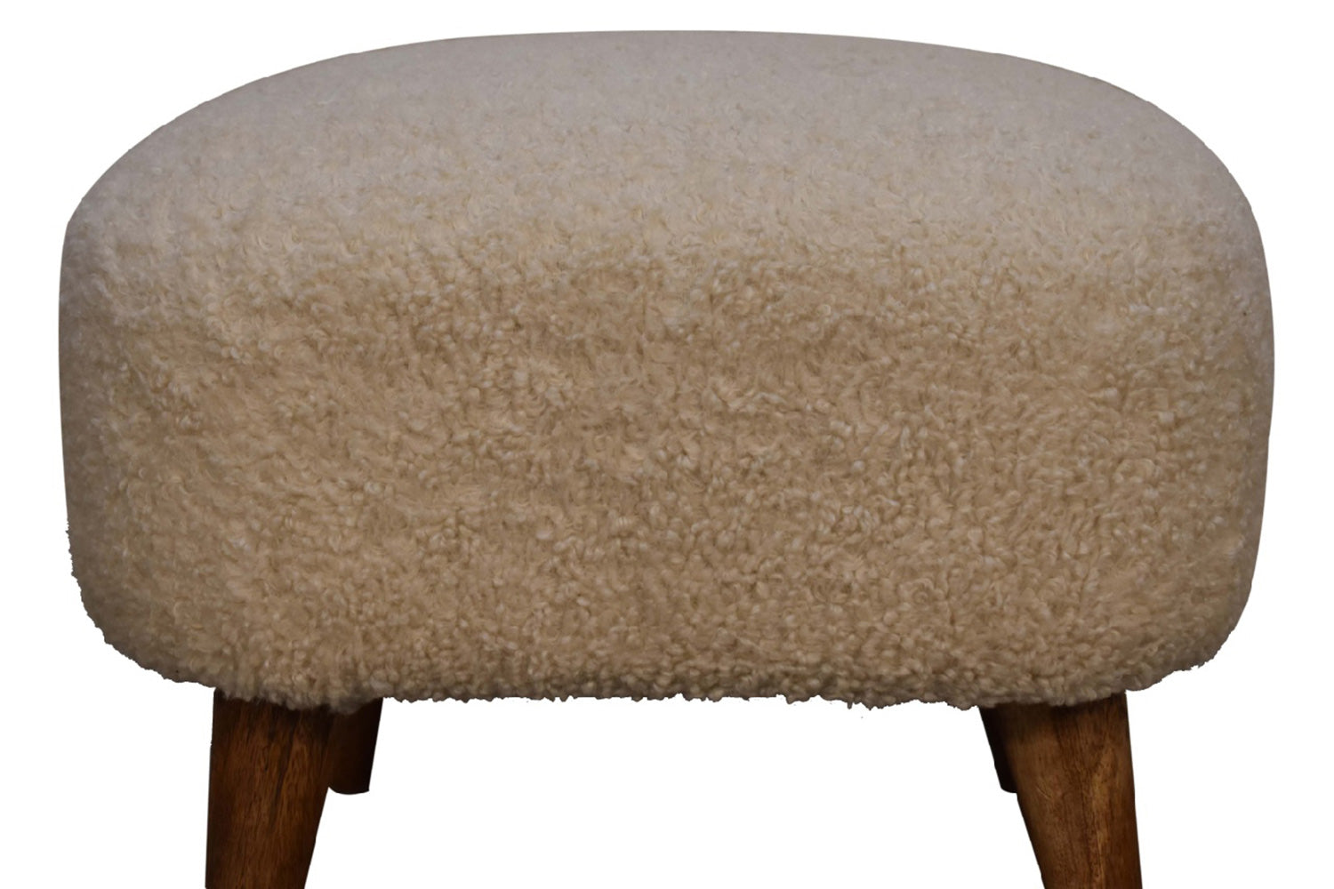 Artisan - Square Footstool in Cream, Boucle
