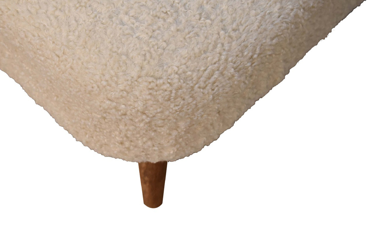 Artisan - Square Footstool in Cream, Boucle