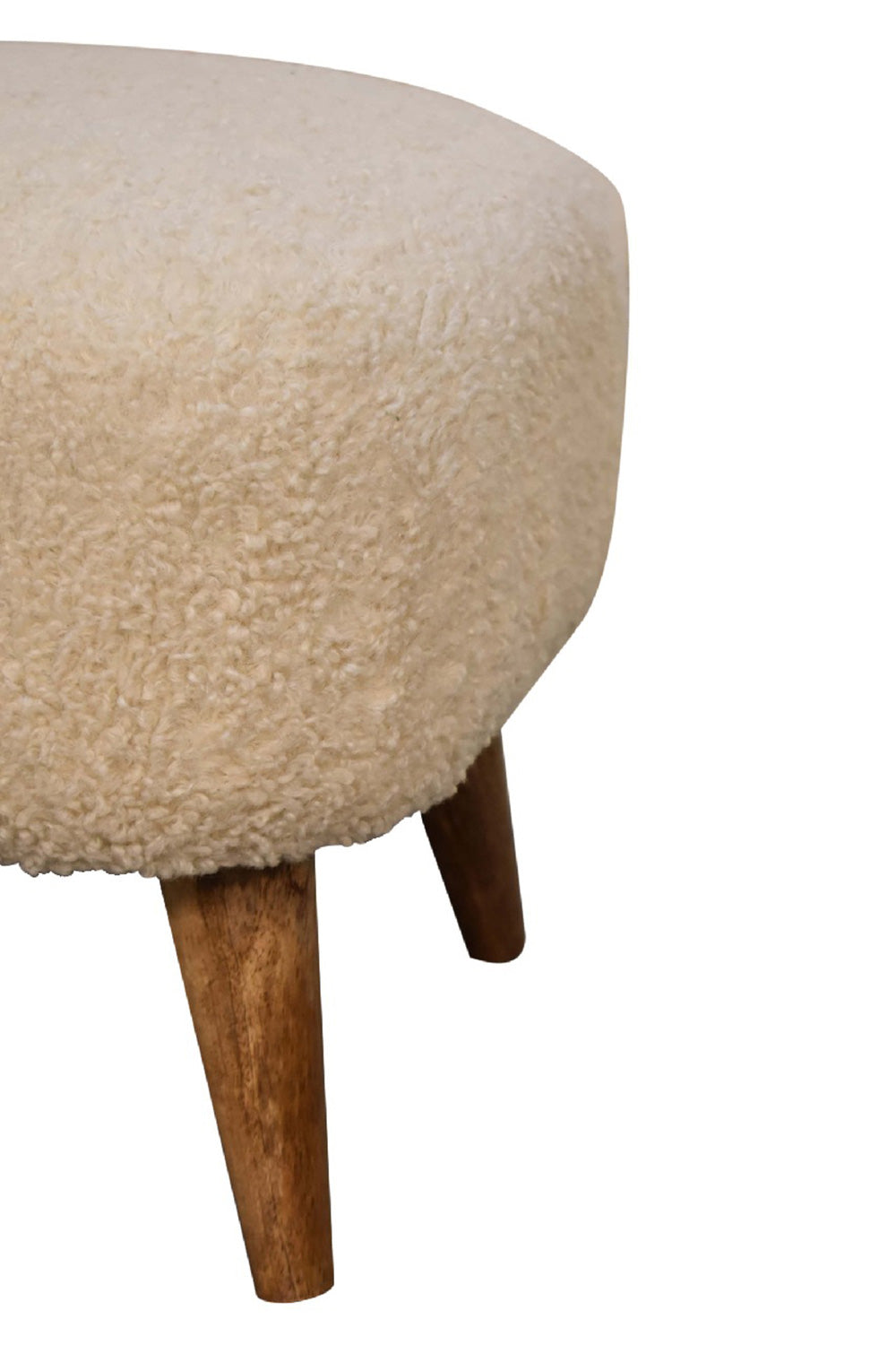 Artisan - Square Footstool in Cream, Boucle