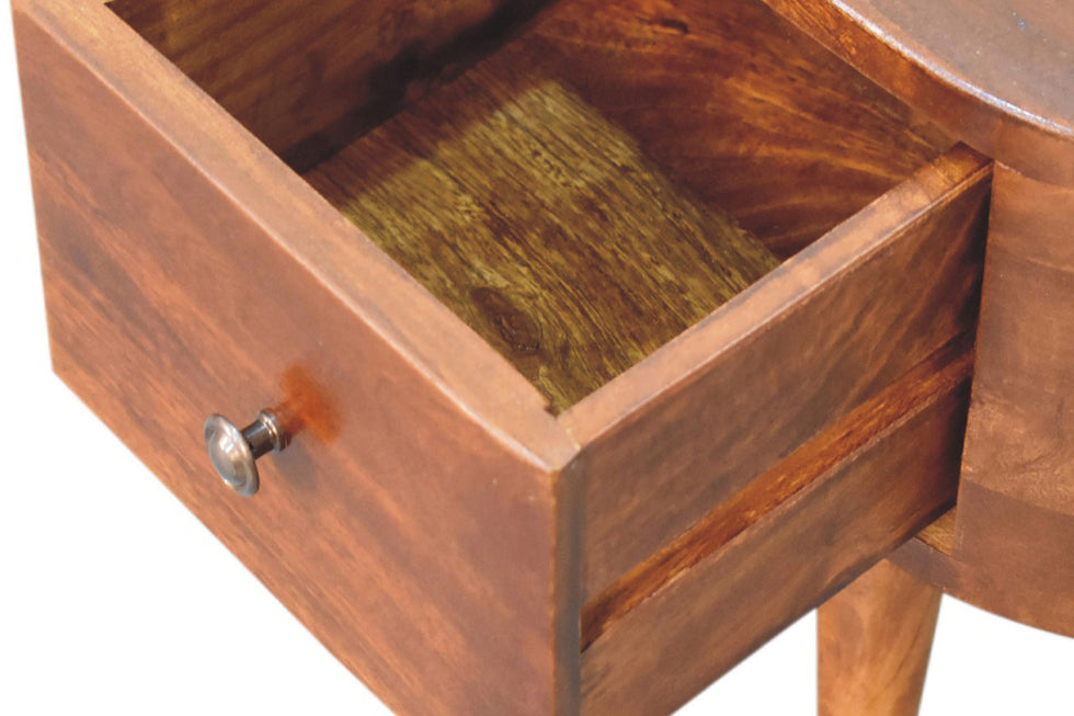 Artisan - Rounded Coffee Table with Open Slot in Chestnut