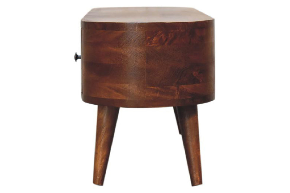 Artisan - Rounded Coffee Table with Open Slot in Chestnut