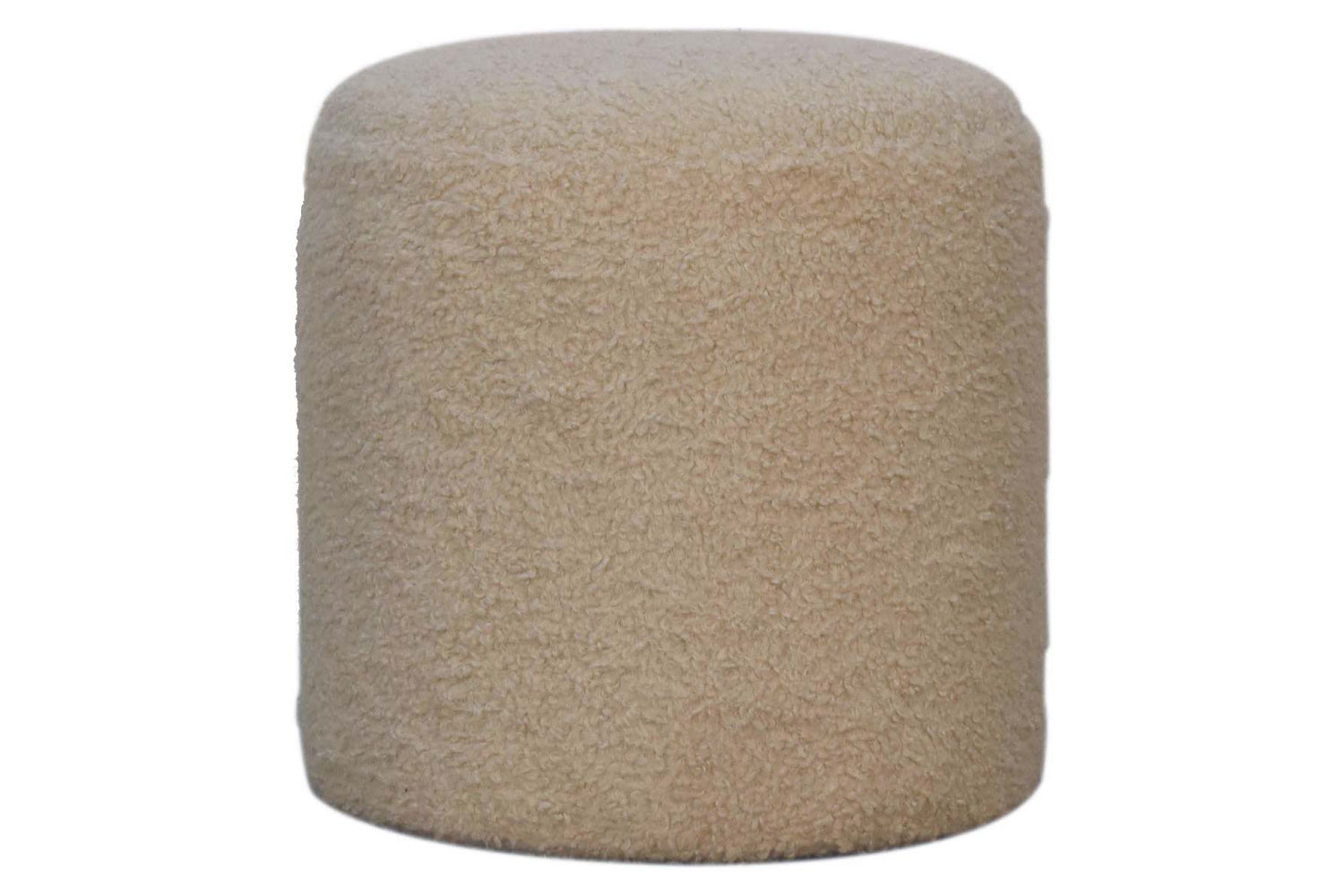 Artisan - Round Footstool in Cream, Boucle