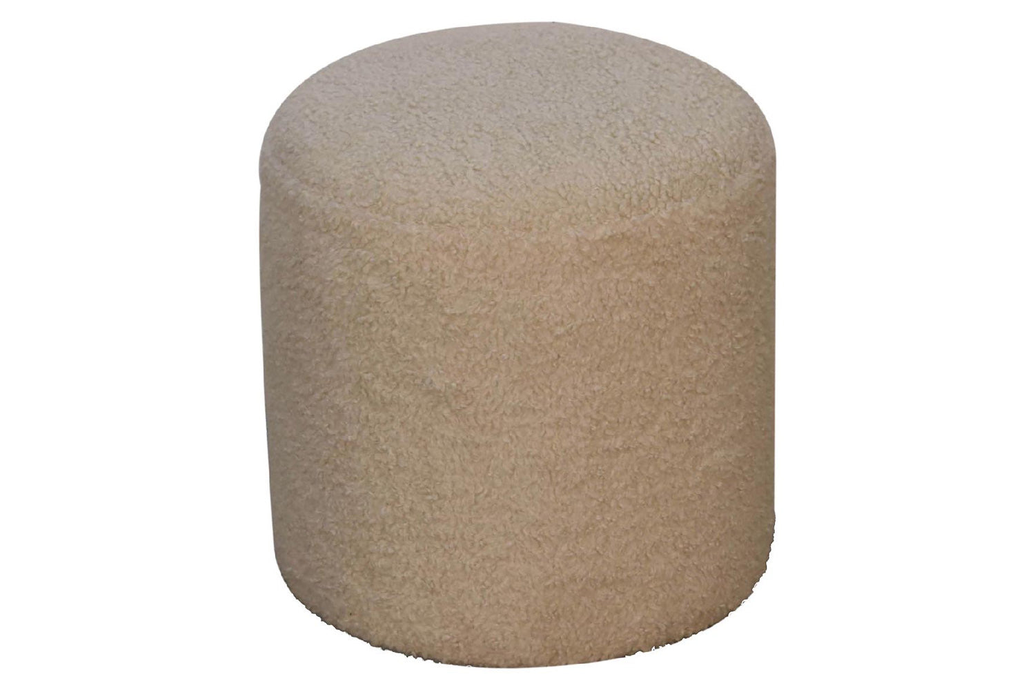 Artisan - Round Footstool in Cream, Boucle