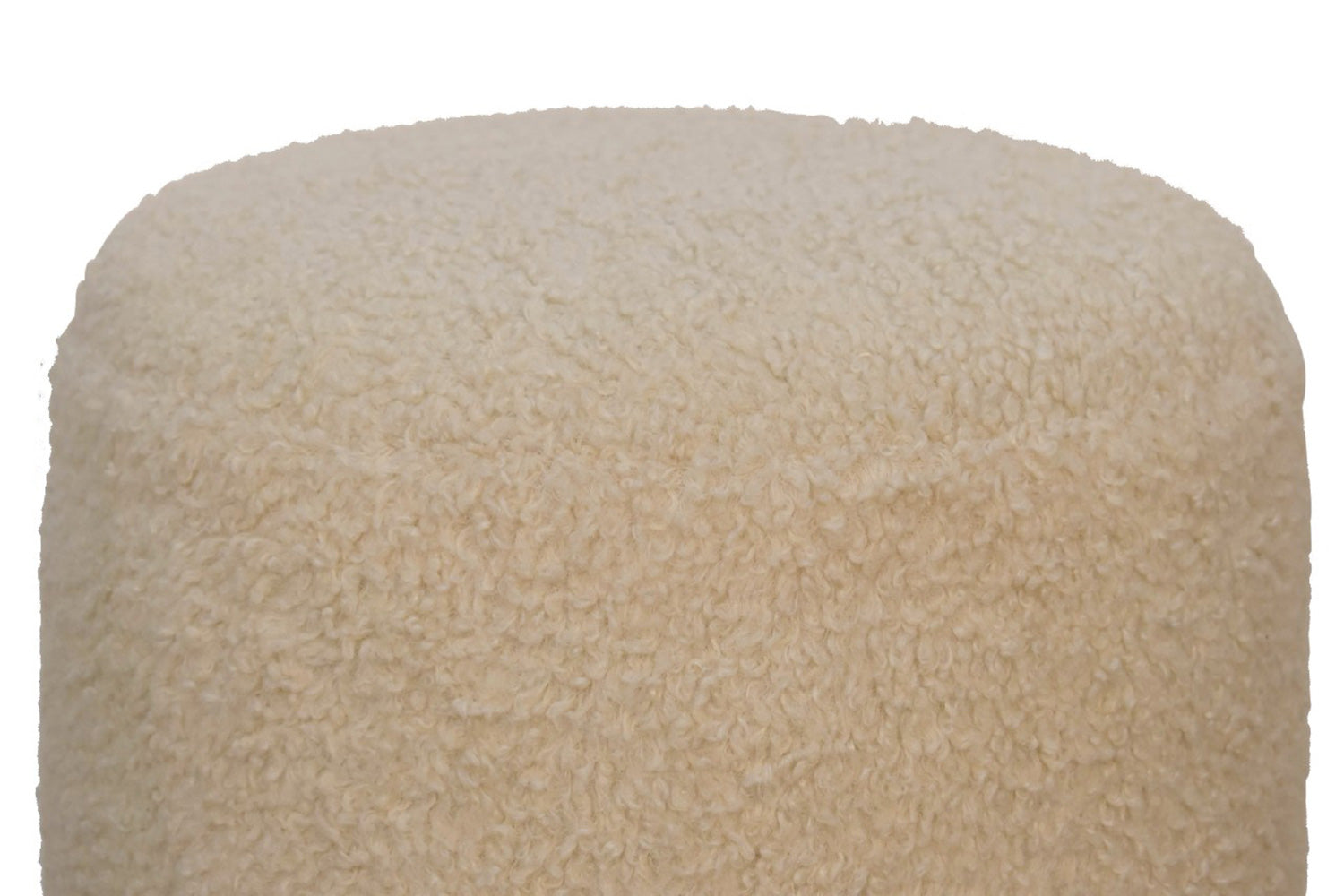 Artisan - Round Footstool in Cream, Boucle