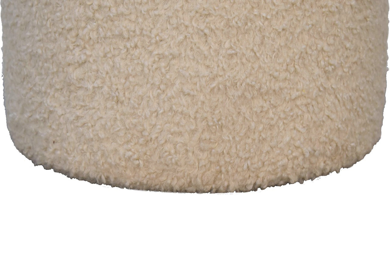Artisan - Round Footstool in Cream, Boucle