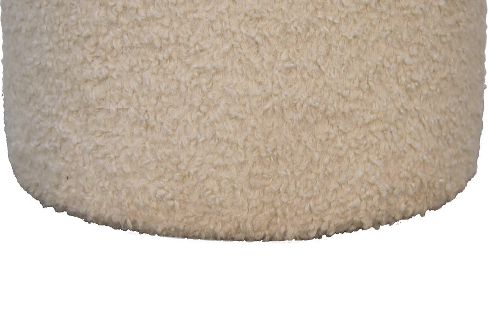 Artisan - Round Footstool in Cream, Boucle