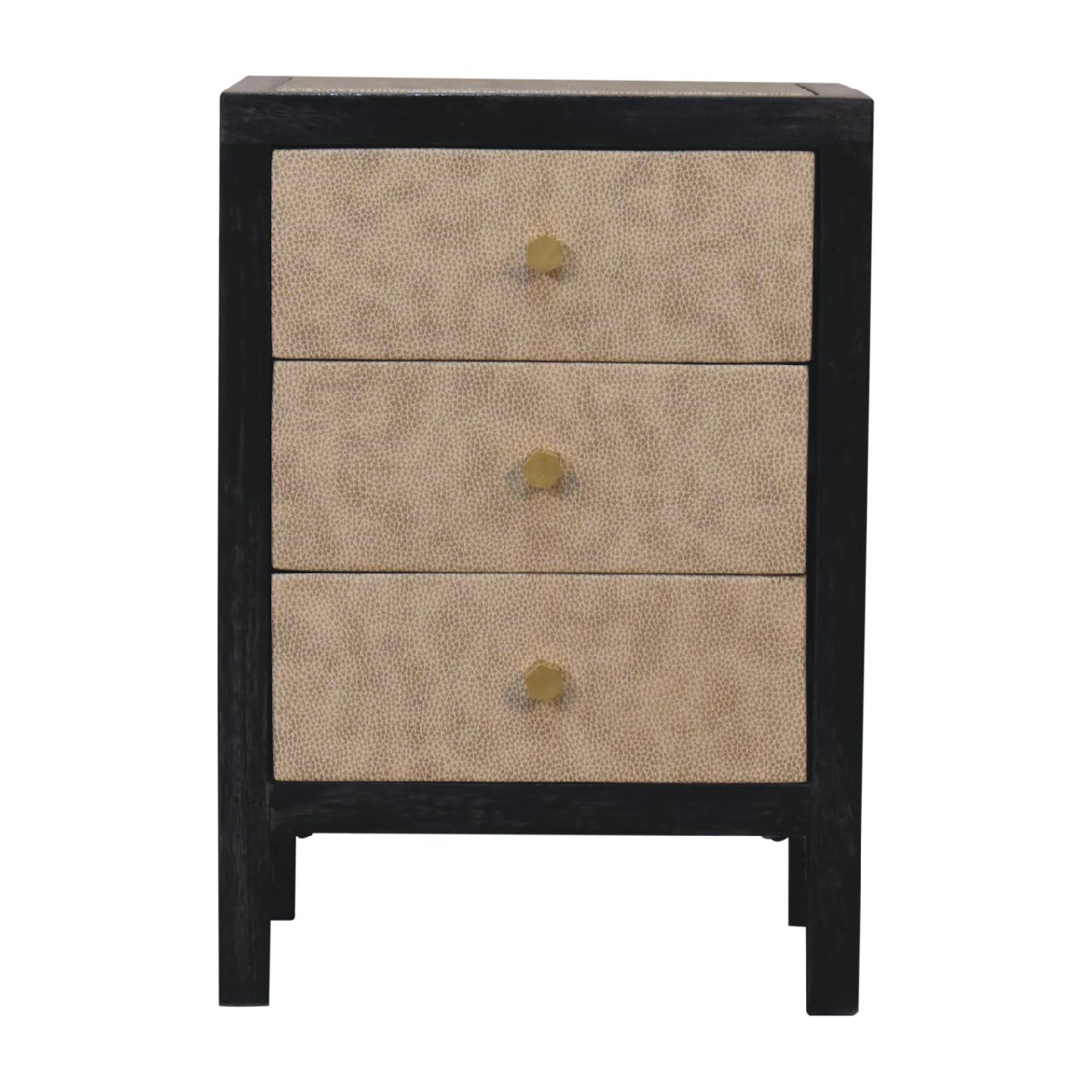 Artisan - Mini Nightstand in Ash Black, Faux Leather