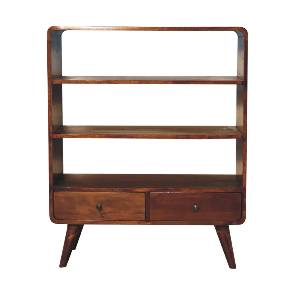Artisan - Curved Low Bookcase in Chestnut